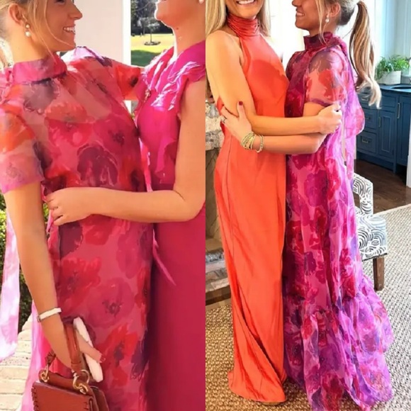 Staud Calluna maxi dress in magenta painted floral Size Small NEW! New with tags - Picture 4 of 14